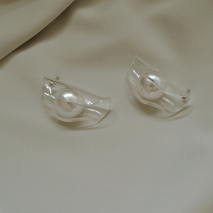 Perle Statement Acrylic and Pearl Studs