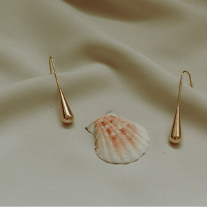 Dew Teardrop Gold Hook Earrings