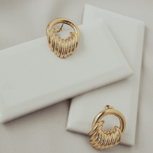 Load image into Gallery viewer, Eleo Gold Coiled Hoop Studs
