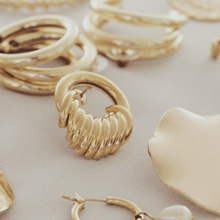 Load image into Gallery viewer, Eleo Gold Coiled Hoop Studs
