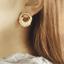 Load image into Gallery viewer, Eleo Gold Coiled Hoop Studs
