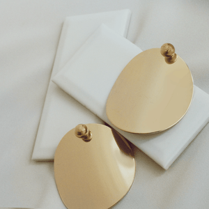 Sol Gold Disc Ear Jacket Studs