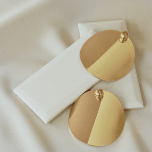 Sol Gold Disc Ear Jacket Studs