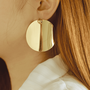 Sol Gold Disc Ear Jacket Studs