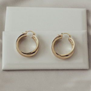 Litt Double Gold Flat Hoops