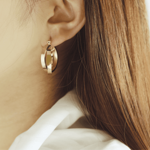 Litt Double Gold Flat Hoops