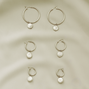 Lucio Pearl Silver Hoops