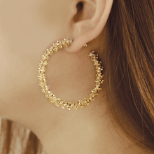 Load image into Gallery viewer, Aurora Textured Gold Hoop Studs
