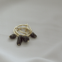 Load image into Gallery viewer, Thea Moss Agate Gold Hoops
