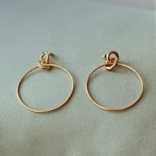 Load image into Gallery viewer, Kyoto Gold Double Ring Studs with Hoop
