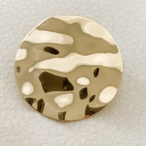 Trine Wavy Textured Disc Earrings in Gold